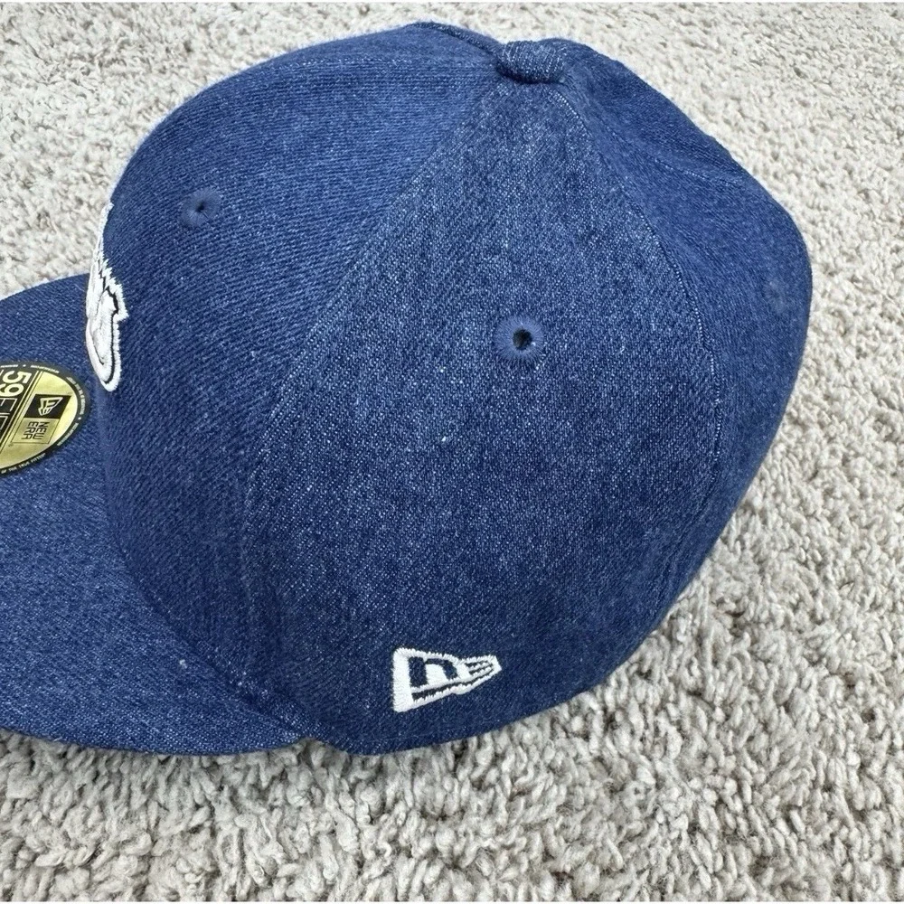 Los Angeles Dodgers Hat Fitted 7 1/8 New Era Denim Script 1980 All-Star Game Cap